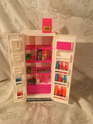 Vintage Barbie Dream House Refrigerator With Accessories
