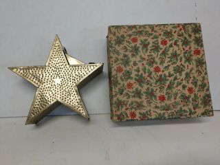 Vintage Christmas Tree Topper Punched Tin Star Noma Star Of Bethlehem