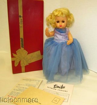 Vintage Tiny Terri Lee Doll 3100 In Party Pants Dressed W/ Box Walker Blonde Brn