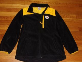 Nfl Team Apparel Pittsburgh Steelers Full Zip Fleece Jacket Womens Medium Exc