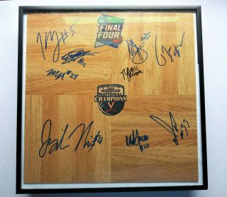2019 National Champions Virginia Cavaliers Basketball Signed,  Framed Floor