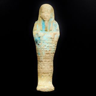 Fine Antique Egyptian Faience Ushabti (shabti) Statue Figure Of Ancient Egyptian