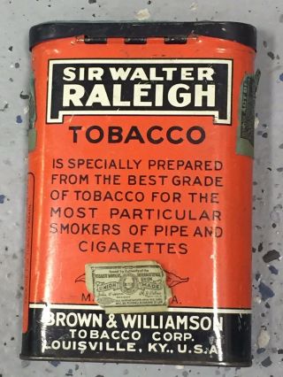 Vintage Sir Walter Raleigh Smoking Tobacco for Pipe & Cigarette Tin 2