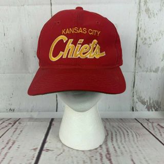 Vintage Sports Specialties Kansas City Chiefs Script Snapback Hat All Red