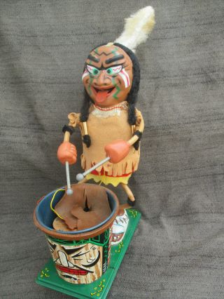Vintage 1960s Battery Operated Tin Toy Marx Nutty Mad Indian