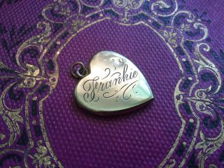 Antique Vintage Gold Filled Heart Locket With Name " Frankie " Engraved On It