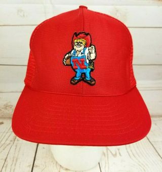Vintage Nebraska Cornhuskers Herbie Husker Snapback Trucker Cap Hat Rare