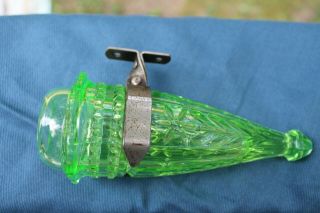 Antique Model A Ford Flower Bud Vase Vaseline Glass Hot Rod Auto Car Accessory