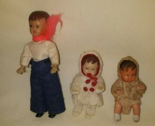 Vintage Rubber Dollhouse Dolls Caco All $26.  99