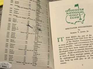 Jack Nicklaus Signed Vintage 1972 Masters Program Spectator Guide Flag JSA 2