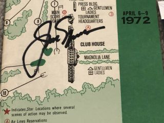 Jack Nicklaus Signed Vintage 1972 Masters Program Spectator Guide Flag JSA 3
