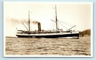 Alaska Steamship Co Ss Alameda - Vtg Steamer Photo Rppc