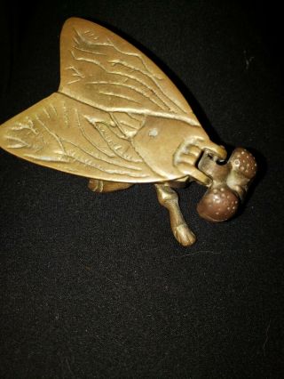 Vintage Brass Fly Bug Ashtray Metal - Insect