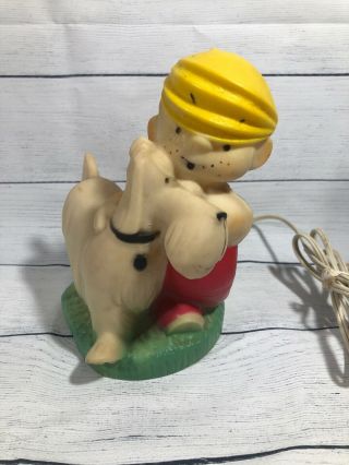 Vintage Dennis The Menace And Ruff Rubber Doll Lamp Night Light
