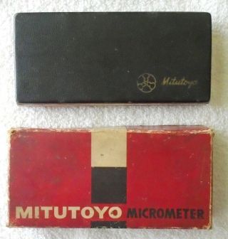 Vintage Mitutoyo 101 - 113 0 - 1 " Micrometer And Sleeve