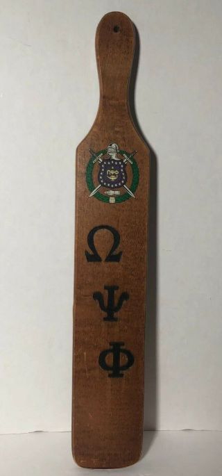 Omega Psi Phi Fraternity Paddle From University Of Illinois Vintage