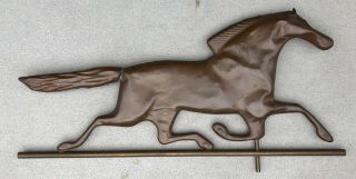 Vintage Copper Running Horse Weathervane - 31”