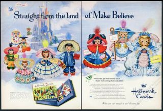 1954 Hallmark Doll Dolls Land Of Make Believe Art Vintage Print Ad