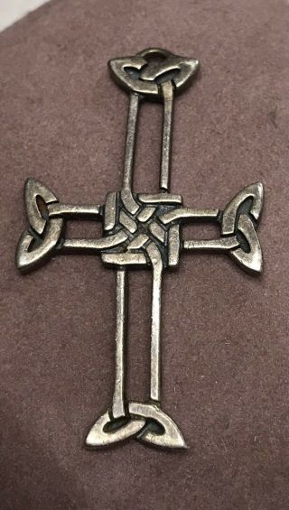 Vintage Ola Gorie Omg Celtic Scottish Sterling Silver Cross Pendant