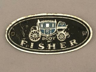 Automobile General Motors Fisher Body By Coach Door Sill Metal Plate Tag Vintage