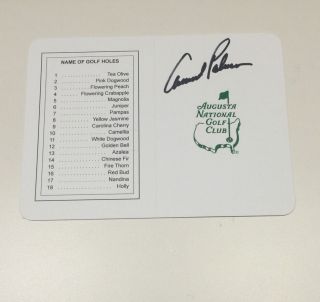 Arnold Palmer The King Signed Masters Scorecard Augusta 100 Pass Jsa Psa