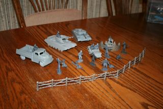Vintage Payton German Army Tank,  Truck,  Jeep,  Gun,  Soldiers 2 - Marx MPC 3