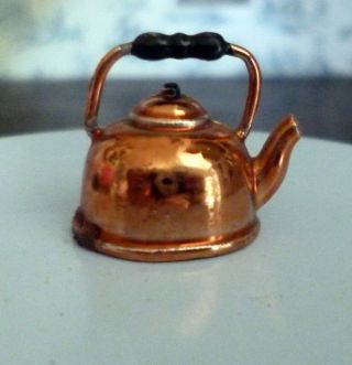 Wonderful Vintage Copper Tea Kettle Dollhouse Miniature