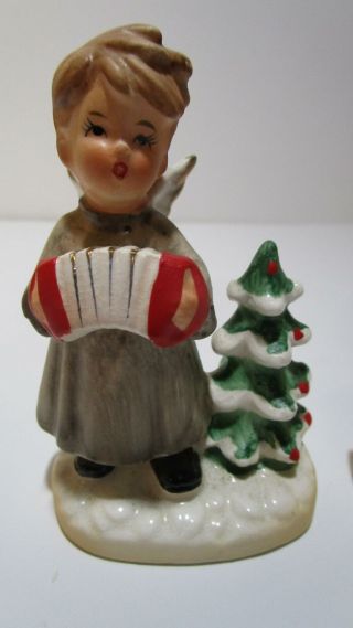 Vintage Christmas Napco Angel figurines 2 boys girl with instruments 2