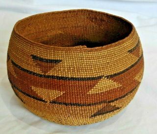 Antique Hupa Native American Indian Basket 4 " High