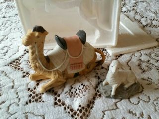 2 Vintage Homco Home Interiors Porcelain Nativity Camel & Sheep 5115