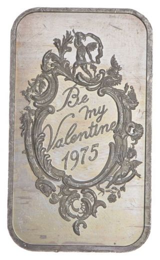 Vintage Art Bar - Be My Valentine 1 Oz.  999 Silver - One Troy Ounce 206