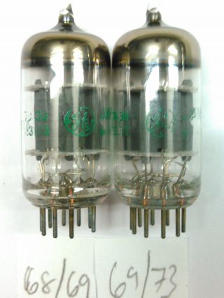 Vintage Matched Pair (2) Ge 5751 Vacuum Tubes Jan Military Issue Made Usa 1978