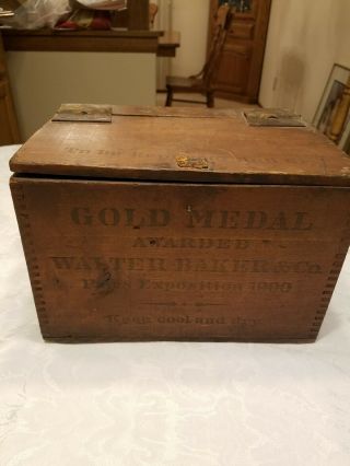 Vintage Walter Baker & Co.  Wood Box