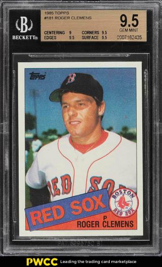 1985 Topps Roger Clemens Rookie Rc 181 Bgs 9.  5 Gem (pwcc)