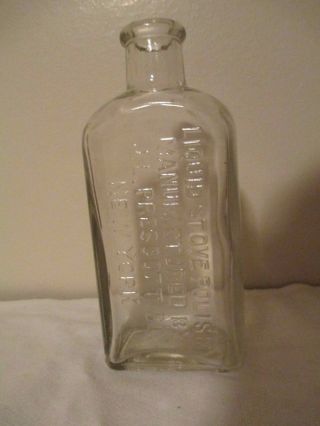 Vintage J.  L.  Prescott Co.  Liquid Stove Polish Bottle York