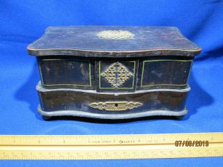 ANTIQUE Victorian Era Jewelry Box - Early to Mid 1800 ' s 2