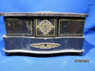 ANTIQUE Victorian Era Jewelry Box - Early to Mid 1800 ' s 3
