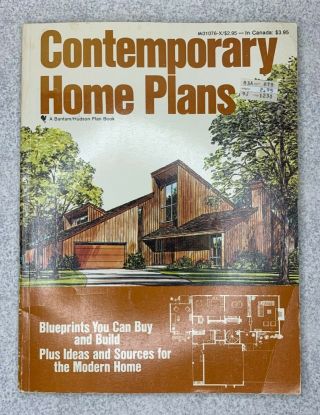 Vintage 70s Contemporary Home Plans Blueprint Book Interior Design Architecture