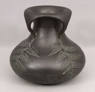 Large Rare Antique NORSE Arts & Crafts Period Ferns Decoration Art Pottery Vase 3