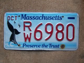 Massachusetts Preserve The Trust License Plate.  115 Grams