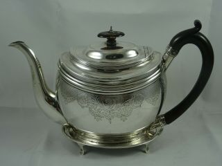 George Iii Solid Silver Tea Pot On Stand,  1803,  602gm