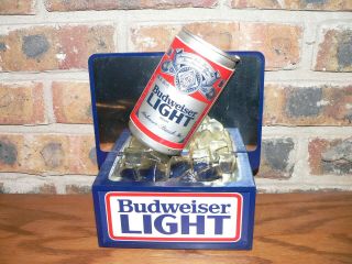 Vintage Early Budweiser Bud Light Beer Can On Ice Advertising Display Bar Sign