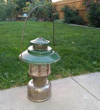 Vintage Coleman Lamp & Stove Co Usa Lantern Quick - Lite 6 10 Green Good Glass