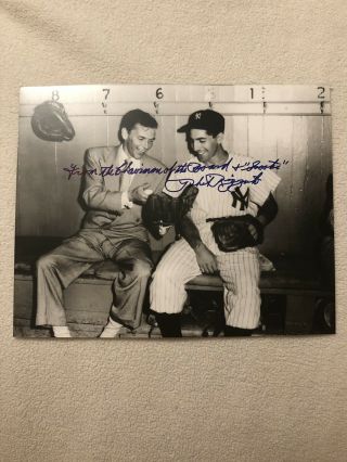 Phil Rizzuto Signed 8x10 Photo With Frank Sinatra Inscription York Yankees