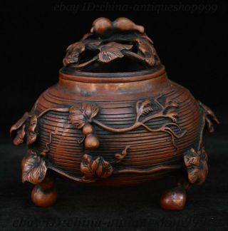 Old Chinese Dynasty Palace Bronze Gourd Incense Burner Censer Incensory Thurible