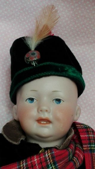 Antique German Bisque Character Boy Doll,  By Marseille,  9 "