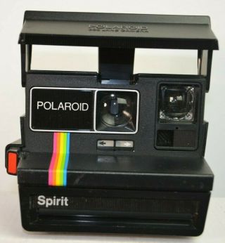 Polaroid Spirit 600 - Land Camera Instant Film - Black W/rainbow Stripe - Vintage