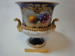 Antique Royal Worcester Hand Painted/signed Chivers Fruit Vase/urn