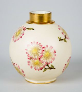 Antique Royal Worcester Porcelain Floral Vase 1039 Made In England C.  1888