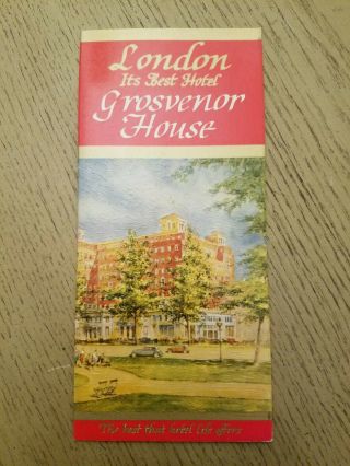 Vintage 1936 Grosvenor House Hotel Park Lane London England Uk Brochure City Map